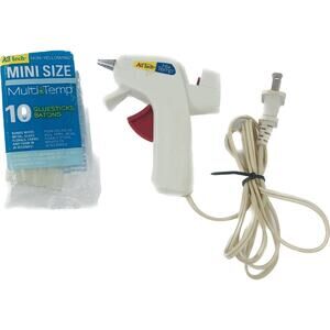 Ad Tech Glue Gun Hi Temp Electric White Small Hot Melt Corded With 9 Gluesticks